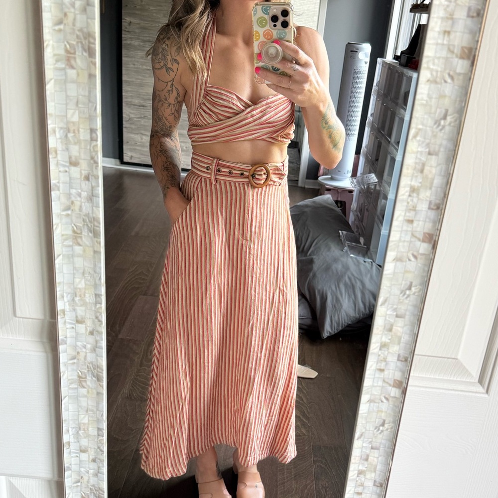 Free People Multicolor Striped Knit Set